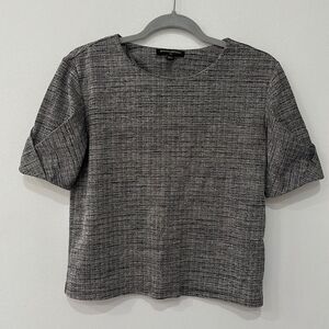 BANANA REPUBLIC Women's Grey Short Sleeve Ponte Top Size XS P